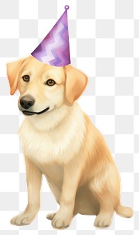PNG Dog wearing birthday hat mammal animal cute. AI generated Image by rawpixel.