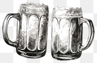 PNG  Beer mugs sketch glass drink. AI generated Image by rawpixel.