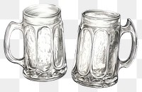PNG  Beer mugs glass cup white background. AI generated Image by rawpixel.