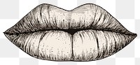 PNG Lips sketch drawing white background. 