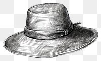 PNG  Woman hat sketch drawing white background. AI generated Image by rawpixel.