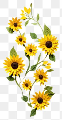 PNG Sunflower plant petal white background AI generated Image by rawpixel