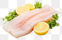 PNG Fresh cod fillet lemon seafood fruit. 