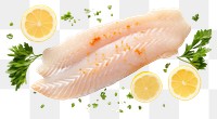 PNG Fresh cod fillet seafood salmon lemon. AI generated Image by rawpixel.