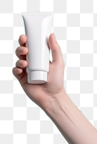 PNG Hand cream holding toothpaste cosmetics. AI generated Image by rawpixel.