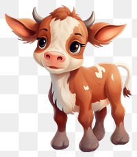PNG  Baby cow animal livestock cartoon. AI generated Image by rawpixel.