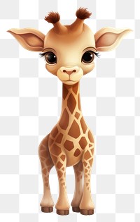 PNG  Baby giraffe animal wildlife cartoon. AI generated Image by rawpixel.