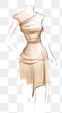 PNG Dress on a mannequin drawing sketch adult. AI generated Image by rawpixel.