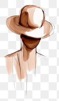 PNG Hat on a mannequin drawing sketch portrait. AI generated Image by rawpixel.