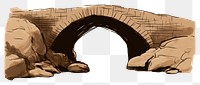 PNG Stone bridge architecture outdoors drawing. AI generated Image by rawpixel.