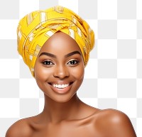 PNG African model with beauty portrait turban adult. 