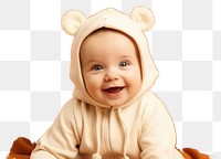 PNG  Newborn baby sitting portrait smile representation. AI generated Image by rawpixel.