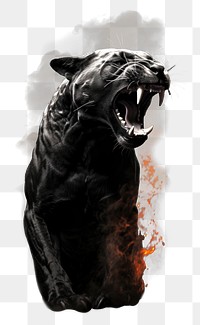 PNG Roaring panther animal mammal black AI generated Image by rawpixel