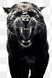 PNG Roaring panther wildlife animal mammal. AI generated Image by rawpixel.