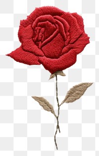PNG Red rose petal embroidery flower plant. AI generated Image by rawpixel.