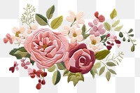 PNG Rose bouquet embroidery pattern flower AI generated Image by rawpixel