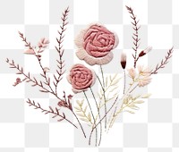 PNG Rose bouquet embroidery pattern stitch. AI generated Image by rawpixel.