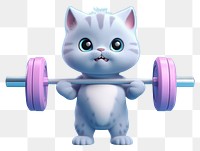 PNG Lifting weight mammal cute toy. 