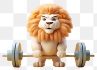 PNG Lifting weight figurine cartoon toy. 