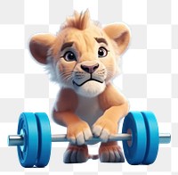 PNG  Lifting weight gym cartoon fitness. AI generated Image by rawpixel.