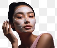 PNG  Skincare portrait applying adult. AI generated Image by rawpixel.