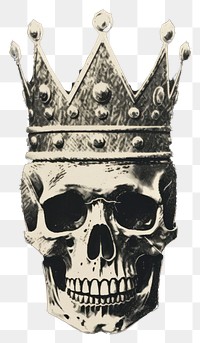 PNG A skull wearing crown black accessories creativity. AI generated Image by rawpixel.