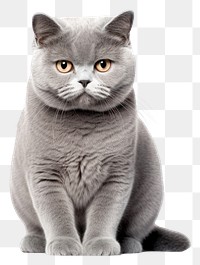 PNG  A british shorthair cat in embroidery style mammal animal pet. AI generated Image by rawpixel.