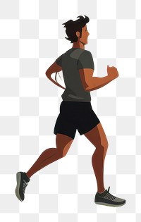 PNG  Man running jogging shorts plant. AI generated Image by rawpixel.