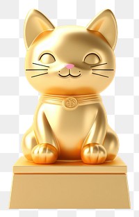 PNG  Lucky cat icon Trophy mammal animal. AI generated Image by rawpixel.