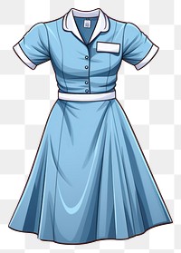 PNG Blue nurse costume fashion dress gown. AI generated Image by rawpixel.