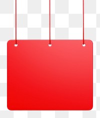 PNG A red tab hanging shape white background. AI generated Image by rawpixel.