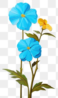 PNG Blue flower painting plant blue. AI generated Image by rawpixel.