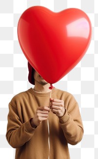 PNG  Love balloon holding heart. AI generated Image by rawpixel.
