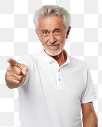 PNG A confident western old man finger pointing portrait. AI generated Image by rawpixel.