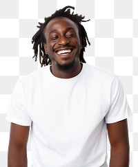 PNG Happy African man with dreadlocks t-shirt adult smile. AI generated Image by rawpixel.