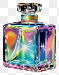 PNG Glass bottle of perfume rectangle shape light illuminated creativity