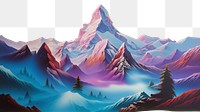 PNG Mountain art landscape nature. AI generated Image by rawpixel.