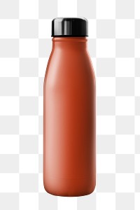 Water bottle png dull red tumbler, transparent background