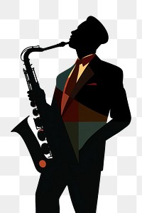 PNG  Saxophone silhouette adult man. AI generated Image by rawpixel.