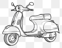 PNG  Scooter sketch motorcycle vehicle. AI generated Image by rawpixel.