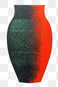 PNG Vase pottery red creativity. AI generated Image by rawpixel.