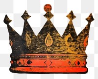 PNG Silkscreen of a realistic crown art red architecture. AI generated Image by rawpixel.