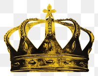 PNG Silkscreen of a realistic crown accessories accessory royalty. AI generated Image by rawpixel.