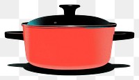 PNG Silkscreen of a cooking pot appliance red cookware. AI generated Image by rawpixel.