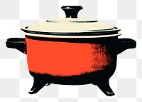 PNG Silkscreen of a cooking pot appliance red cookware