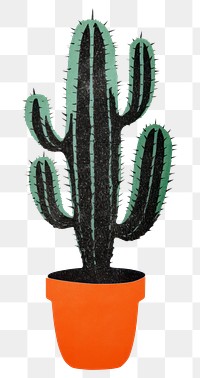 PNG Cactus plant creativity houseplant. AI generated Image by rawpixel.