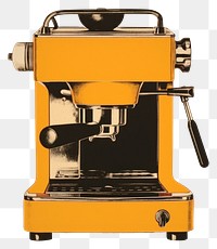 PNG Espresso machine yellow coffeemaker technology. AI generated Image by rawpixel.