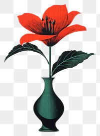 PNG Flower in abstact vase painting plant art. AI generated Image by rawpixel.