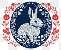 PNG Simple rabbit in flowers circle pattern animal mammal. AI generated Image by rawpixel.