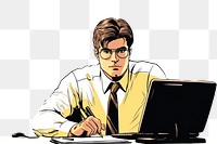 PNG  Office worker glasses screen adult. AI generated Image by rawpixel.